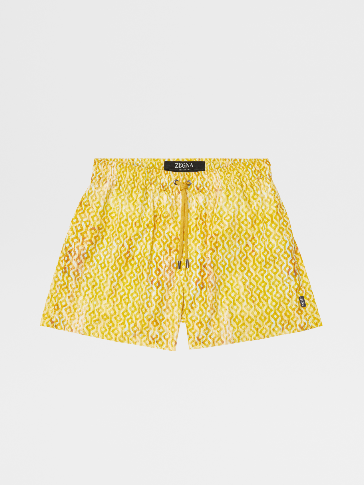 Yellow Technical Fabric Printed Swim Boxers